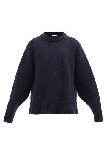 the row - ophelia wool-blend sweater - womens - navy