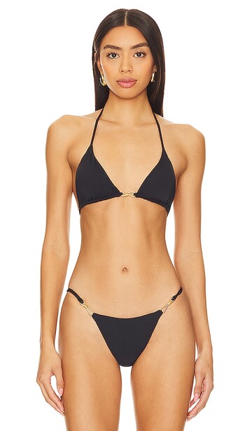 vix swimwear sienna bikini top in black
