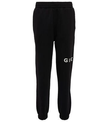 givenchy logo cotton jersey sweatpants in black