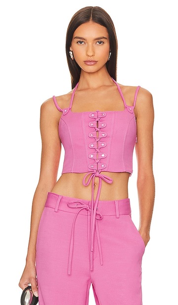 monse stud lacing bustier in pink
