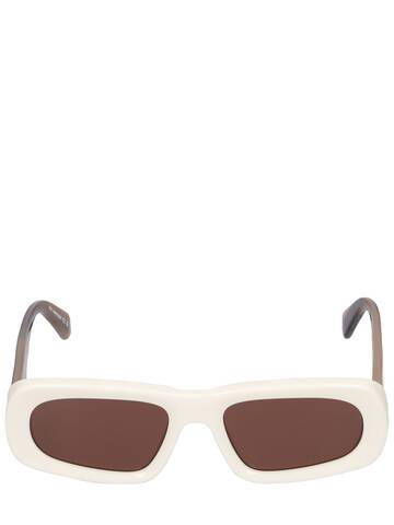 OFF-WHITE Austin Oval Acetate Sunglasses in brown / white