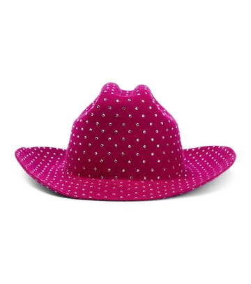 ruslan baginskiy embellished felt cowboy hat in pink