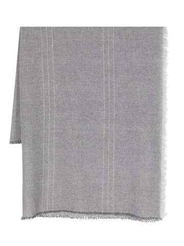 peserico metallic-threading fringed scarf - grey