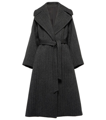 alaã¯a oversized wool and cotton coat in grey