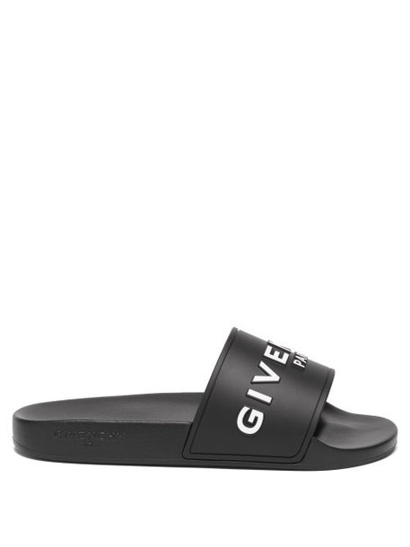 Givenchy - Logo-print Rubber Slides - Womens - Black