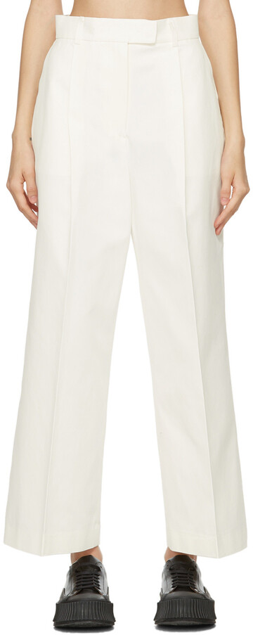 Blossom White Mode Wide Trousers in ivory