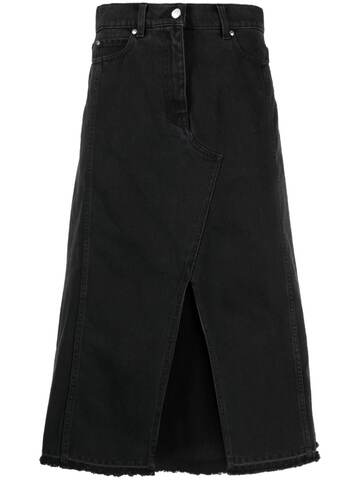 msgm logo-patch cotton skirt - black