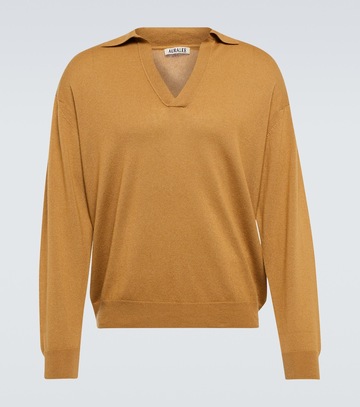 auralee cashmere and silk sweater in beige