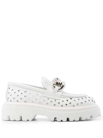 casadei trappeur slip-on loafers - white