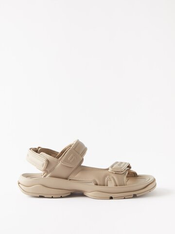 balenciaga - tourist faux-leather sandals - mens - taupe