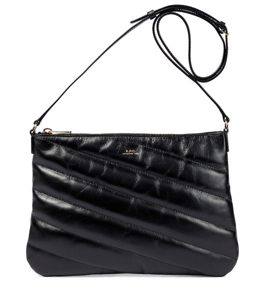 A.p.c. Meryl matelassÃ© leather shoulder bag in black