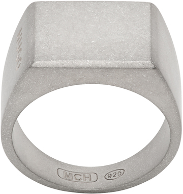 hugo silver engraved ring