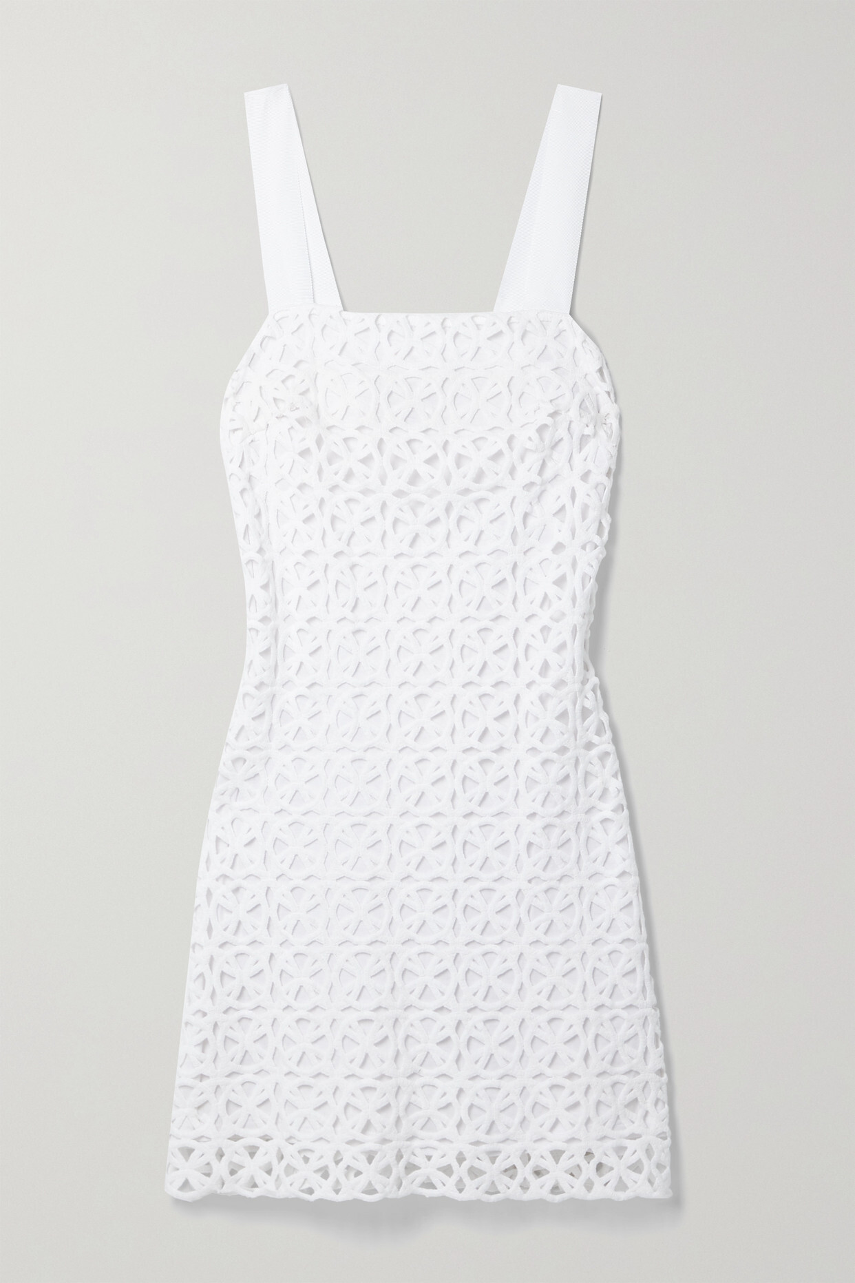 Miguelina - Kira Crocheted Cotton Mini Dress - White