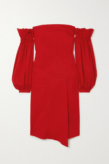 ÀCHEVAL PAMPA ÀCHEVAL PAMPA - + Net Sustain Nube Off-the-shoulder Stretch-cotton Midi Dress - Red