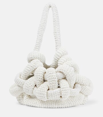 chloe pilar knitted shoulder bag in white