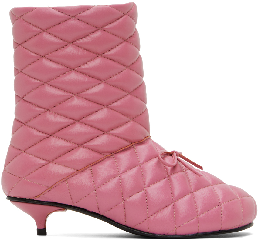 Abra Pink Quilted Boots