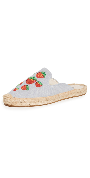 Soludos Strawberry Patch Platform Espadrilles in chambray