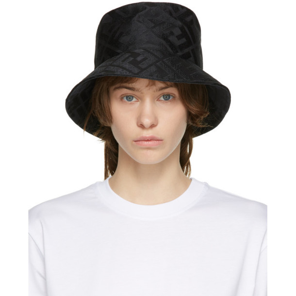 Fendi Black Silk Forever Fendi Bucket Hat