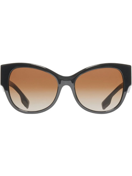 Burberry Monogram Detail Butterfly Frame Sunglasses in black