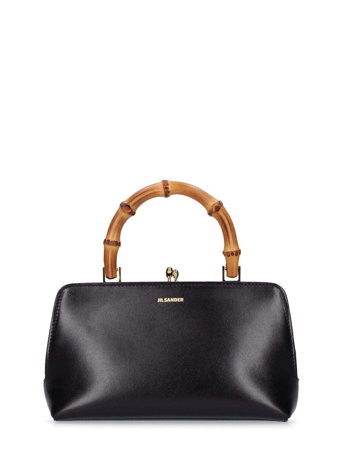 JIL SANDER Mini Goji Leather Top Handle Bag in black