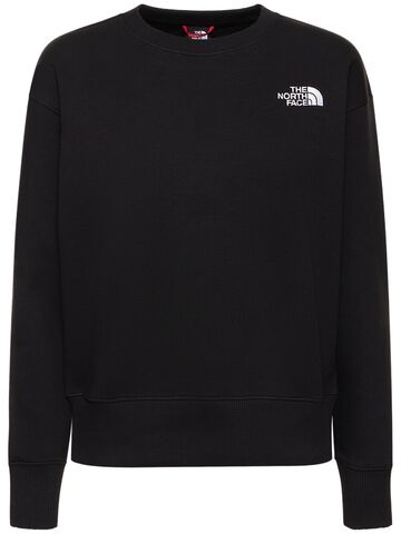 the north face essential cotton blend sweatshirt in black