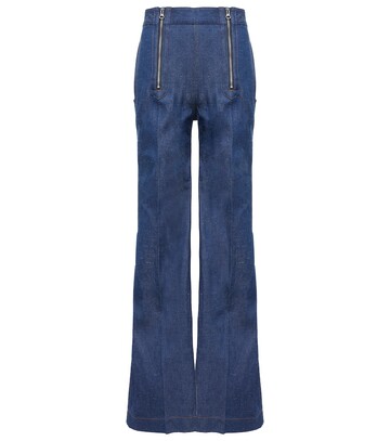 Victoria Beckham Zipped high-rise wide-leg jeans in blue