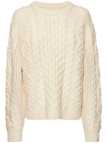 LOULOU STUDIO Secas Wool & Cashmere Sweater in white
