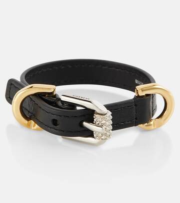 givenchy voyou embellished leather bracelet in black