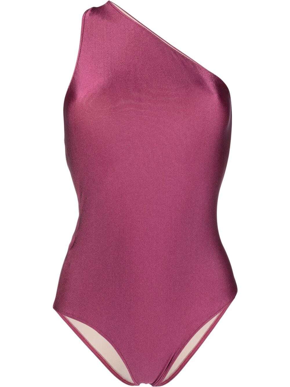 Adriana Degreas single-shoulder design swimsuit - Purple