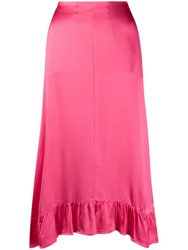 Semicouture ruffle trimmed midi skirt in pink