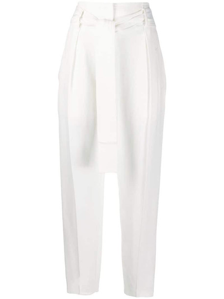Elisabetta Franchi high waisted trousers in white