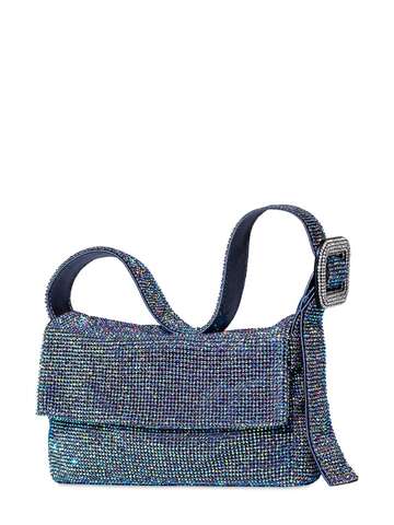 BENEDETTA BRUZZICHES Vitty La Mignon Crystal Shoulder Bag in blue
