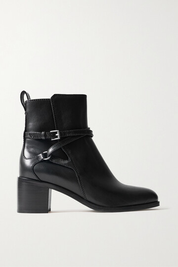 rag & bone - hazel buckled leather ankle boots - black