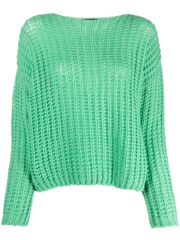 incentive! cashmere open-knit cashmere jumper - green