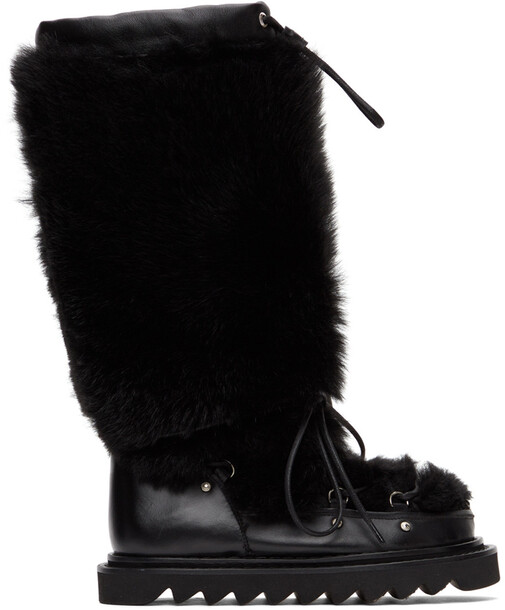 Toga Pulla Black Shearling Studded Boots