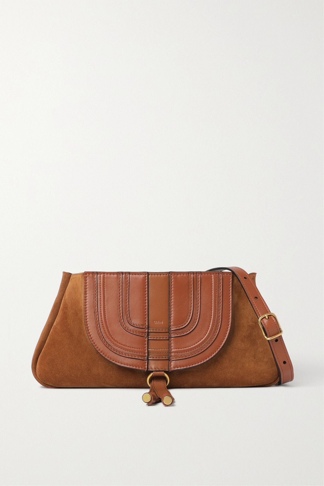 Chloé Chloé - Marcie Tasseled Leather And Suede Shoulder Bag - Brown