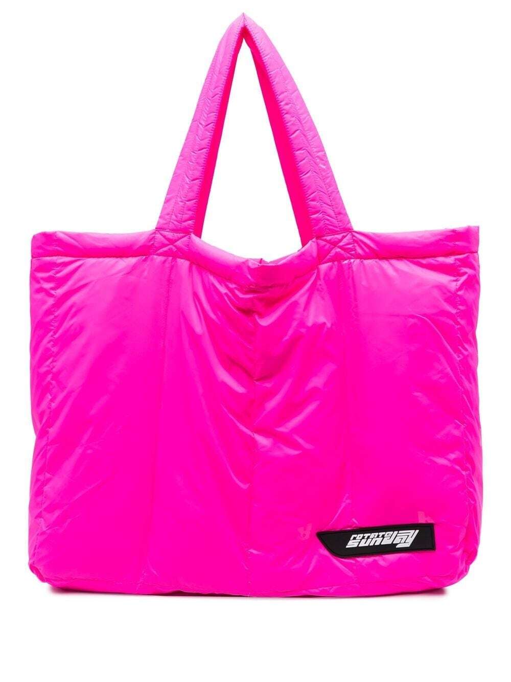 ROTATE logo-print puffer tote bag - Pink