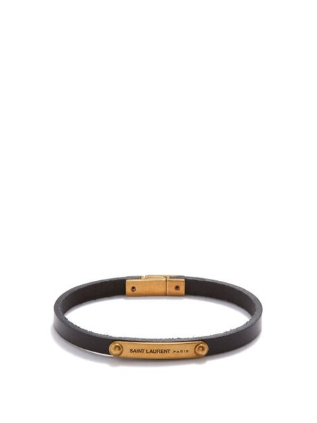 Saint Laurent - Leather Id Bracelet - Womens - Gold