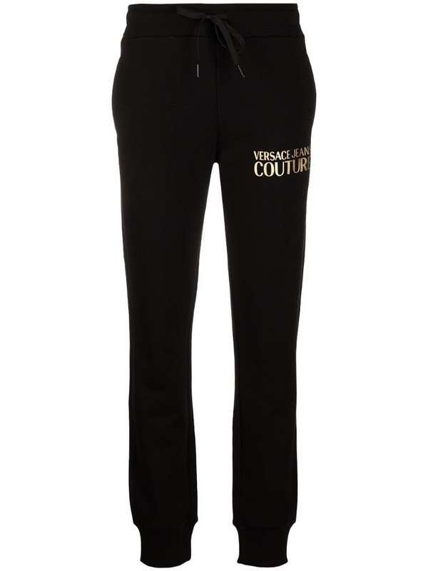 Versace Jeans Couture logo print cotton track trousers in black