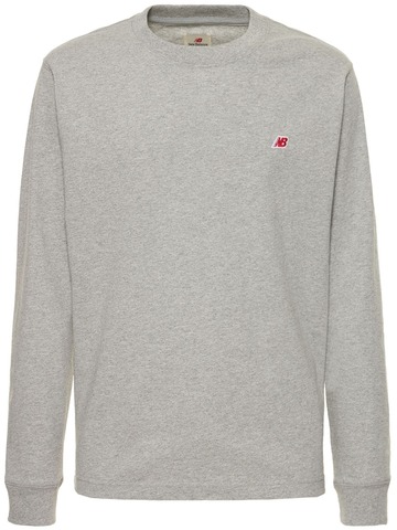 NEW BALANCE Logo Cotton Sweatshirt in grey