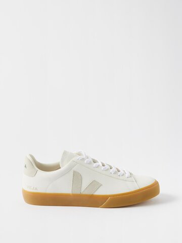 veja - campo leather trainers - mens - white brown