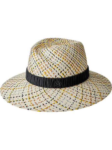 Maison Michel Virginie woven fedora hat in neutrals