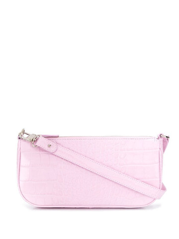 BY FAR Rachel crocodile-effect shoulder bag in pink