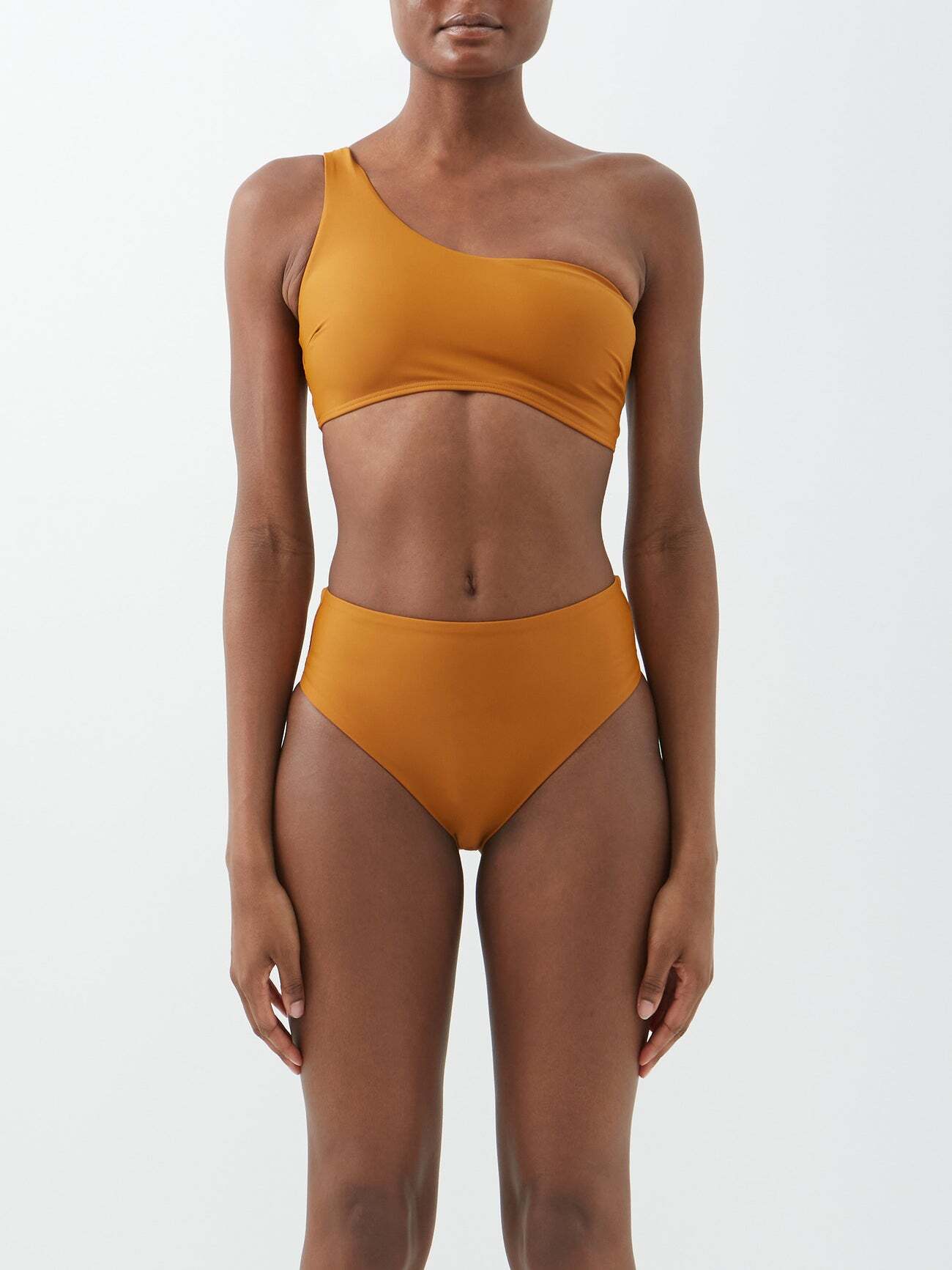 Casa Raki - Clarissa One-shoulder Recycled-fibre Bikini Top - Womens - Tan