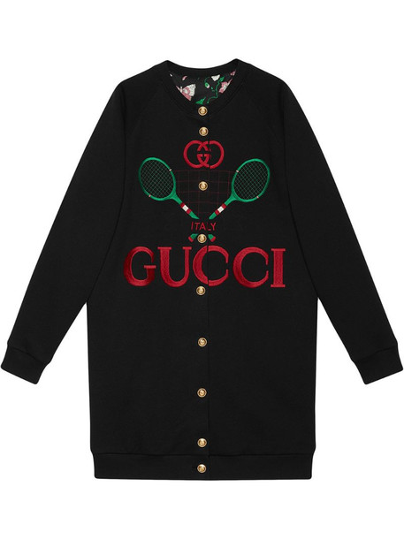 Gucci reversible oversize cardigan sweatshirt in black