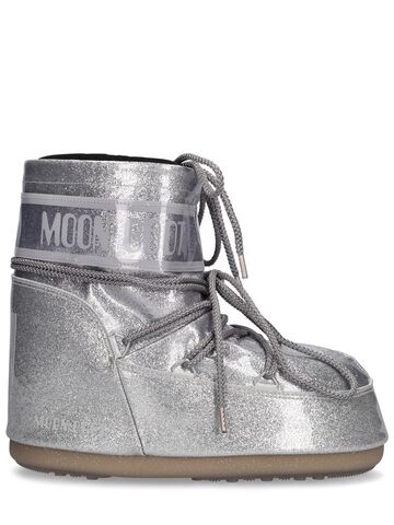 moon boot icon glitter low moon boots in silver