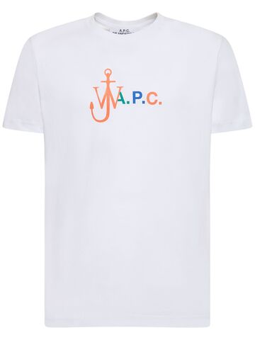 a.p.c. a.p.c. x jw anderson cotton t-shirt in white