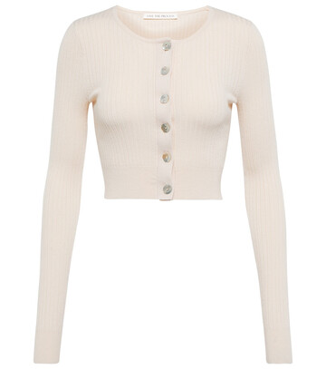 live the process deco ribbed-knit cardigan in white