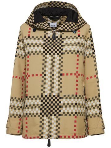 BURBERRY Everton Pxl Kway Checked Jacket in beige
