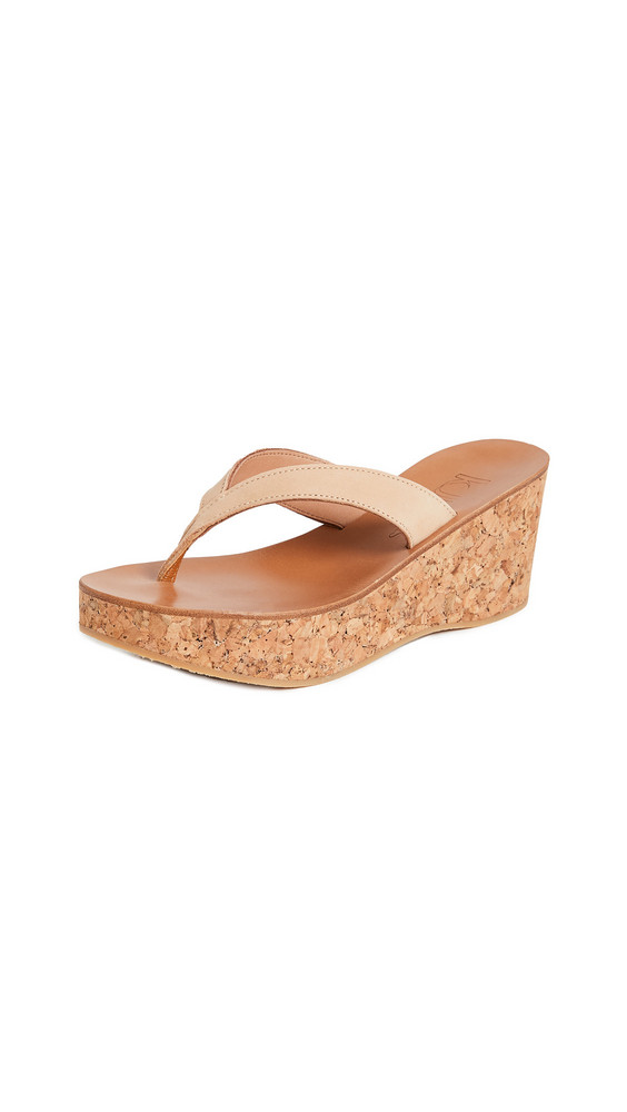 K. Jacques Diorite Thong Wedges in natural
